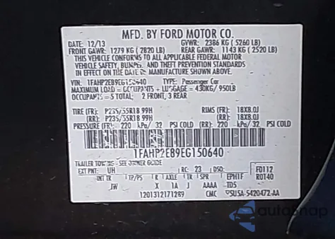 2014 Ford Taurus Sel from USA, damaged, VIN 1FAHP2E89EG150640